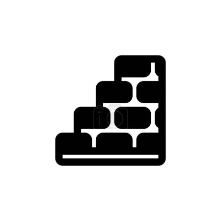 Téléchargez les illustrations : Mur de briques icône vectorielle. icône de l'immobilier style solide. utilisation parfaite pour logo, présentation, site Web, et plus encore. style glyphe design icône moderne simple - en licence libre de droit