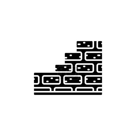 Téléchargez les illustrations : Mur de briques icône vectorielle. icône de l'immobilier style solide. utilisation parfaite pour logo, présentation, site Web, et plus encore. icône design moderne style glyphe - en licence libre de droit