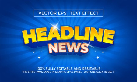Illustration for Headline News Text Effect or Vector Text Effect and Editable Text Style - Royalty Free Image
