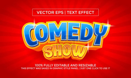 Illustration for Comedy Show Text Effect or Vector Text Effect and Editable Text Style - Royalty Free Image