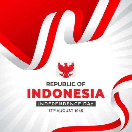Ilustración de Bendera Merah Putih Indonesia o Bingkai Bendera Merah Putih y antecedentes Merah Putih o marco de adornos Merah Putih - Imagen libre de derechos