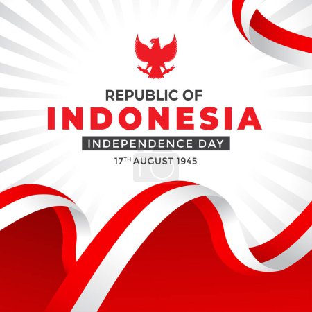 Illustration for Bendera Merah Putih Indonesia or Bingkai Bendera Merah Putih and background Merah Putih or Ornamen Frame Merah Putih - Royalty Free Image