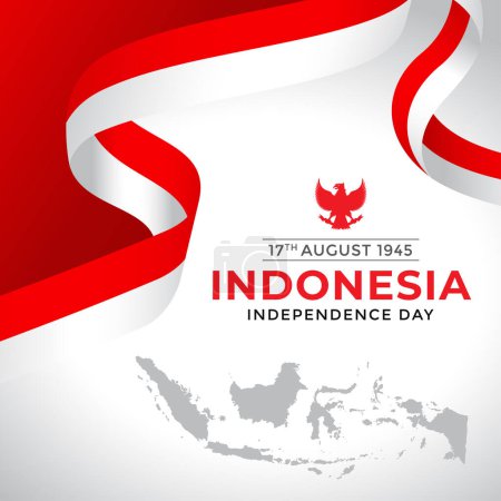 Illustration for Bendera Merah Putih Indonesia or Bingkai Bendera Merah Putih and background Merah Putih or Ornamen Frame Merah Putih - Royalty Free Image