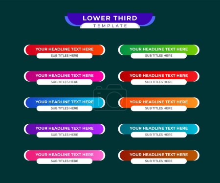 Lower Thirds Template or Colorful lower thirds template or Modern Lower Thirds Banner Template