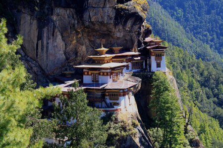 Téléchargez les photos : Vue du temple Tiger Nest au Bhoutan. Photo de haute qualité - en image libre de droit