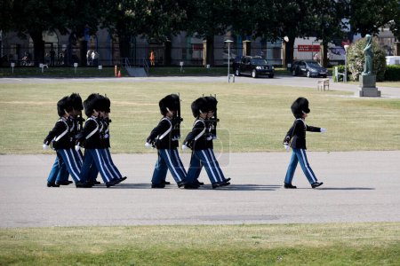 Photo for Royal Guards on exercise near Rosenborg Castle in Copenhagen. High quality photo - Royalty Free Image