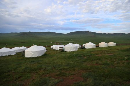 Foto de Campamento alemán en Mongolia verde. Foto de alta calidad - Imagen libre de derechos