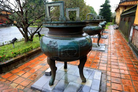 Dynastic urns of the Imperial Citadel of Hue. High quality photo