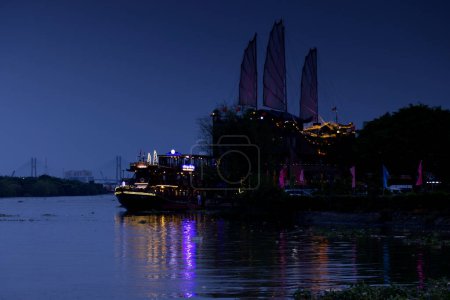 View of Saigon at night, Vietnam. High quality photo