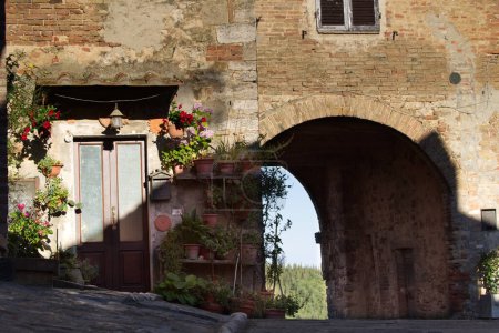 Glimpses of the town of Castiglione dOrcia, Italy. High quality photo