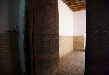 Ancient door in the old city of Khiva, Uzbekistan. High quality photo