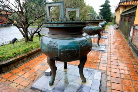 Dynastic urns of the Imperial Citadel of Hue. High quality photo