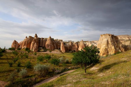 Rock formations in the Rose Valley in Cappadocia, Turkey. High quality photo