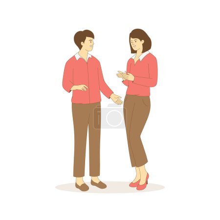 Illustration for Business woman talking and planing, character illustration - Royalty Free Image