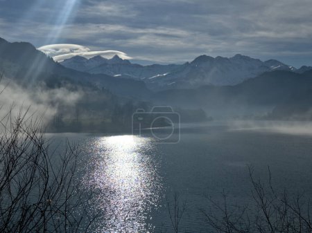 Lake Lungren in Switzerland, beautiful scenery and fishing on Lake Lungren