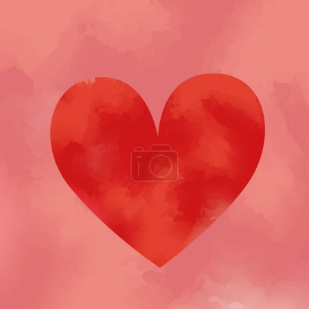 Foto de San Valentín símbolo del corazón, estilo acuarela. Ilustración vectorial mínima, editable y personalizable eps10 - Imagen libre de derechos
