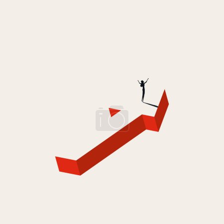 Illustration for Career achievement, business vector concept. Symbol of success, victory, personal growth. Minimal design eps10 professional illustration. - Royalty Free Image