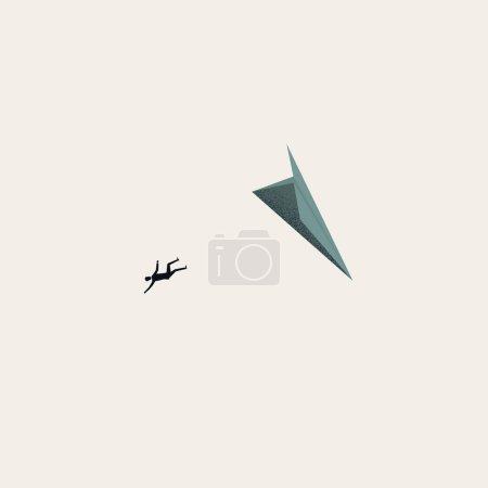Illustration for Business failure vector concept. Symbol of fall, depression, crash and stress. Minimal design abstract eps10 illustration. - Royalty Free Image