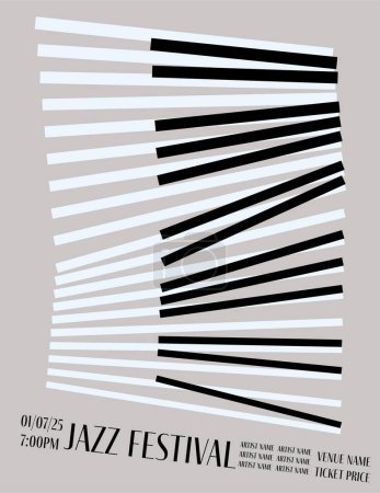 Foto de Festival de jazz o plantilla de vector cartel abstracto concierto. Diseño artístico minimalista ilustración eps10. - Imagen libre de derechos