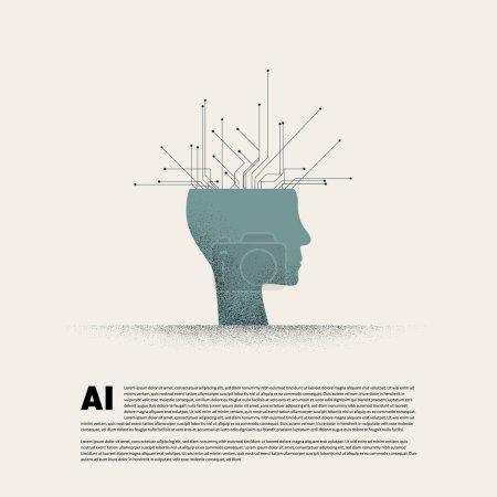 Foto de Ilustración del concepto de vector de inteligencia artificial. Símbolo de la nueva tecnología, la innovación. Diseño mínimo, eps10 - Imagen libre de derechos