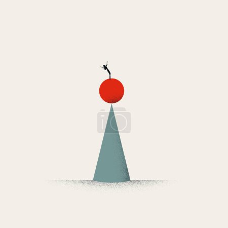 Illustration for Business and work balance vector concept. Symbol of stability, strategy and risk of fall. Minimal design eps10 illustration. - Royalty Free Image