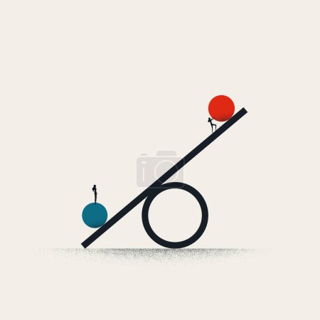 Business inequality vector concept. Symbol of unfair practice, imbalance. Minimal design eps10 illustration.