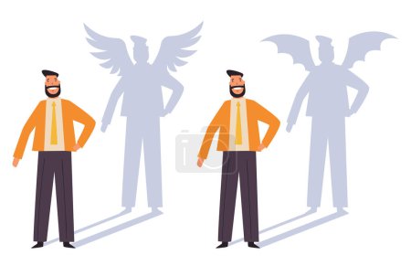 Illustration for People character with devil angel shadow concept. Vector flat graphic design illustration - Royalty Free Image