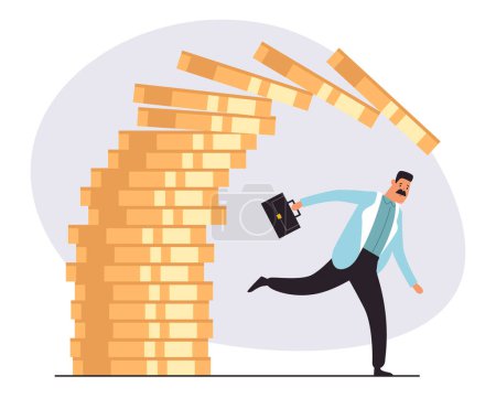 Illustration for Money risk market income financial crisis investment concept. Vector flat graphic design illustration - Royalty Free Image