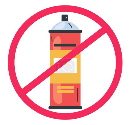 Illustration for Spray aerosol forbidden red sign badge concept. Vector flat graphic design illustration - Royalty Free Image