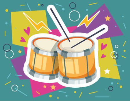 Illustration for Music jazz instrument poster party abstract card concept. Vector flat graphic design illustration - Royalty Free Image