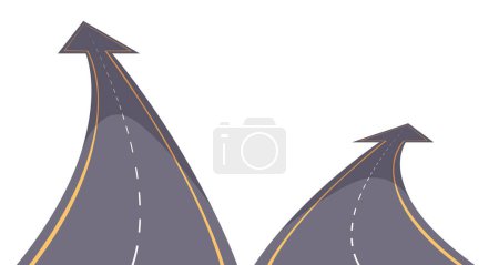 Téléchargez les illustrations : Route flèche rue asphalte avant vague concept futur. Illustration graphique vectorielle plate - en licence libre de droit