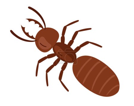 Foto de Lindo personaje trabajador hormiga aislado en el concepto de fondo blanco. ilustración de diseño gráfico plano vectorial - Imagen libre de derechos