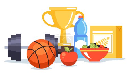 Illustration for Sport championship tournament basketball accessories concept. Vector cartoon graphic design element illustration - Royalty Free Image