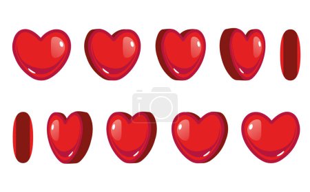 Foto de Corazón juego de animación sprite girar conjunto aislado animado. Ilustración de diseño gráfico vectorial - Imagen libre de derechos
