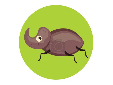 Ilustración de Escarabajo rinoceronte aislado sobre fondo blanco. Elemento ilustrativo de diseño gráfico vectorial - Imagen libre de derechos