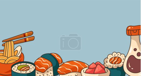 Illustration for Sushi seafood menu banner concept. Vector graphic design illustration element - Royalty Free Image