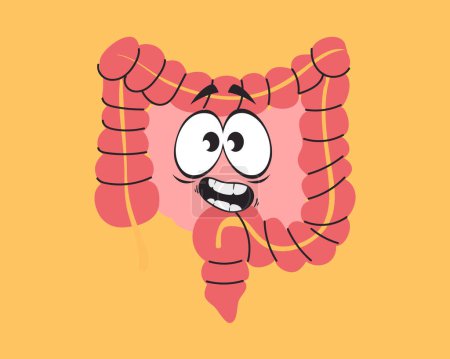 Intestines cute character digest organ mascot isolated set. Vector graphic design illustration