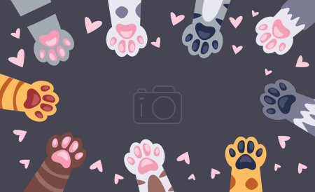 Illustration for Cat paw animal pet cute kitty concept. Vector flat graphic design illustration - Royalty Free Image