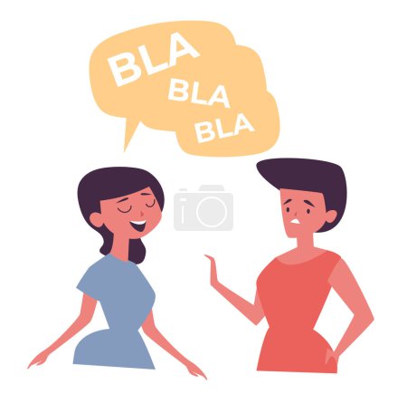 Illustration for Uninteresting confused bored talk dialogue isolated concept. Vector flat graphic design illustration - Royalty Free Image