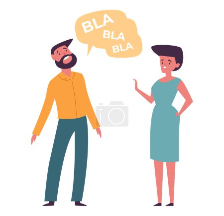 Illustration for Uninteresting confused bored talk dialogue isolated concept. Vector flat graphic design illustration - Royalty Free Image