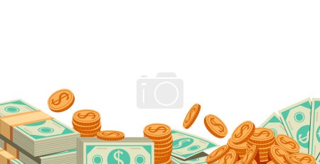 Geld finanzielle Dollar Bargeld fallenden abstrakten Konzept. Vektorgrafik-Design Illustration