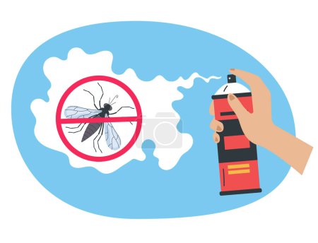 Mosquito Anti-Spray Insektenschutz Schädlingsbekämpfungskonzept. Vektorgrafik-Design Illustration