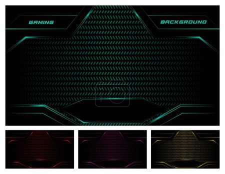 Illustration for Modern gaming background for game matches with spaces for team names and empty places for match schedules, with 4 different colors - Royalty Free Image