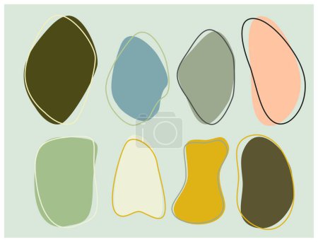 Foto de Conjunto de formas abstractas en colores pastel. Ilustración vectorial. - Imagen libre de derechos