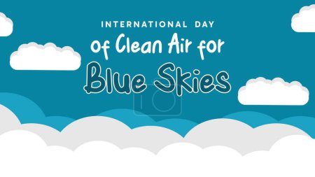 Foto de Día Internacional del Aire Limpio para Blue Sky con diseño de nubes de 3 capas - Imagen libre de derechos
