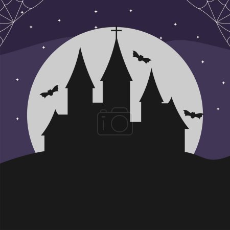 Foto de Diseño de Halloween con espacio en blanco y tela de araña en la esquina superior - Imagen libre de derechos