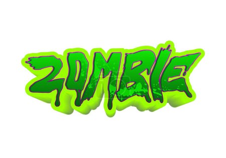 Foto de Vector de texto zombie en verde con efecto 3d - Imagen libre de derechos