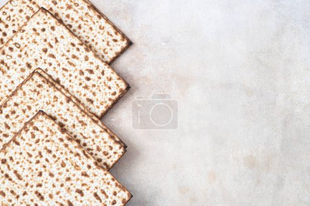 Photo for Traditional Jewish kosher matzo for passover. Pesah celebration concept (jewish Passover holiday) - Royalty Free Image