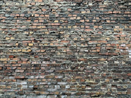 Téléchargez les photos : Abandonné vieux béton brique mur texture grunge fond - en image libre de droit