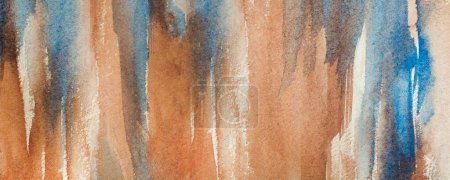 Téléchargez les photos : Art abstrait fond brun et beige couleurs. Aquarelle sur toile avec dégradé beige doux. Fragment d'oeuvre sur papier avec motif, macro texture. - en image libre de droit